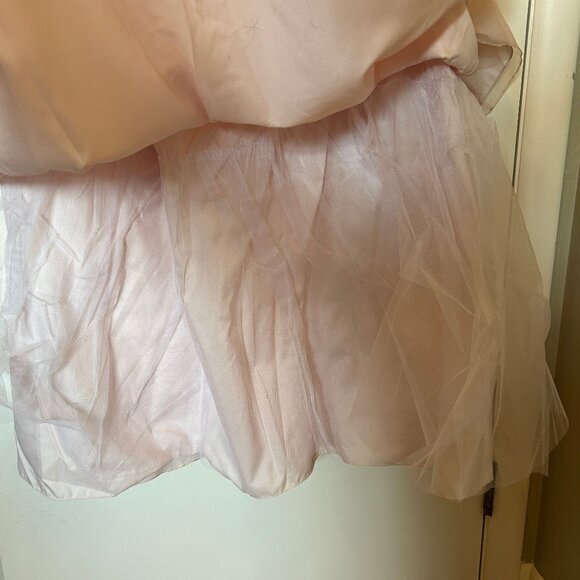 David's Bridal pale pink full-length strapless formal gown sz 22 - Picture 7 of 14